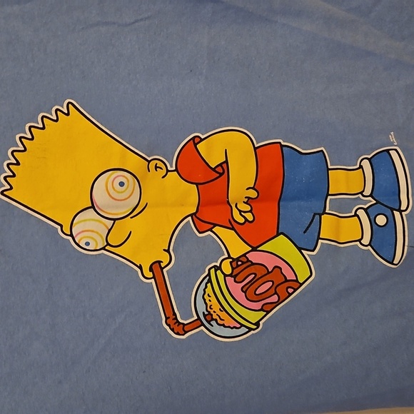 THE SIMPSONS Baby Blue Graphic Squishy Brain Freeze Bart T-Shirt - Picture 5 of 6